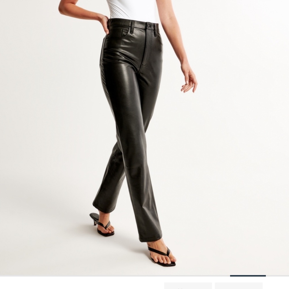 Abercrombie vegan leather 90s straight pants
